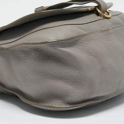 Chloe Grey Leather Medium Marcie Shoulder Bag