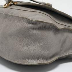Chloe Grey Leather Medium Marcie Shoulder Bag
