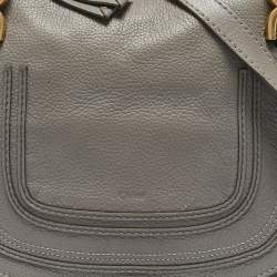 Chloe Grey Leather Medium Marcie Shoulder Bag