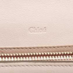 Pre Owned Chloe Beige Leather Georgia Flap Continental Wallet