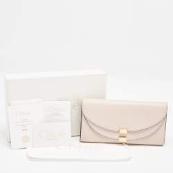Pre Owned Chloe Beige Leather Georgia Flap Continental Wallet