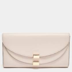 Pre Owned Chloe Beige Leather Georgia Flap Continental Wallet