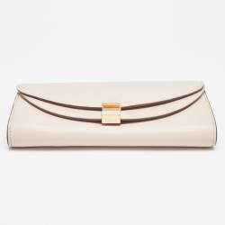 Pre Owned Chloe Beige Leather Georgia Flap Continental Wallet
