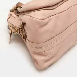 Pre Owned Chloe Peach Leather Medium Paraty Bag