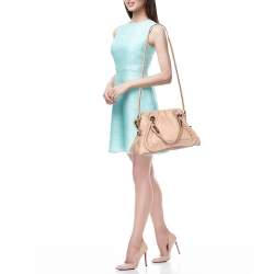 Pre Owned Chloe Peach Leather Medium Paraty Bag