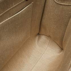 Chloe Black/Beige Canvas Medium Woody Tote