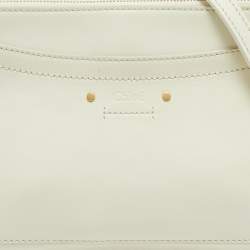 Chloe White Leather Double Zip Roy Shoulder Bag