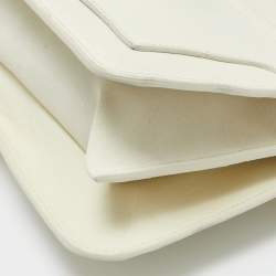 Chloe White Leather Double Zip Roy Shoulder Bag