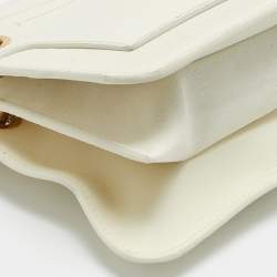 Chloe White Leather Double Zip Roy Shoulder Bag