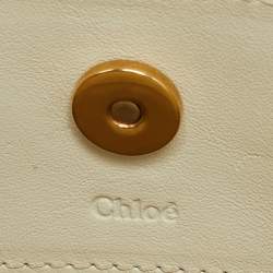 Chloe White Leather Double Zip Roy Shoulder Bag