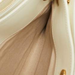Chloe White Leather Double Zip Roy Shoulder Bag