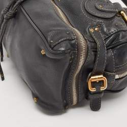 Pre Owned Chloe Navy Blue Leather Medium Paddington Satchel