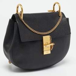 Chloe Black Leather Medium Drew Shoulder Bag