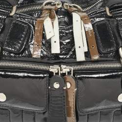 Chloe Black Quilted Patent Leather Bay Satchel