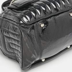 Chloe Black Quilted Patent Leather Bay Satchel