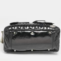 Chloe Black Quilted Patent Leather Bay Satchel