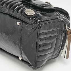 Chloe Black Quilted Patent Leather Bay Satchel