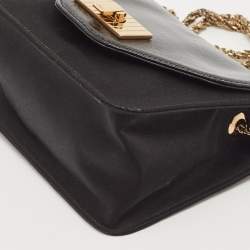 Chloe Black Satin and Patent Leather Mini Sally Shoulder Bag