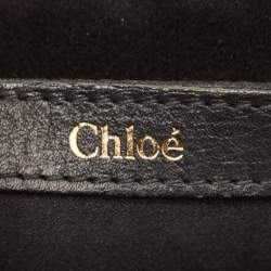 Chloe Black Satin and Patent Leather Mini Sally Shoulder Bag
