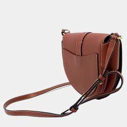 Chloe Brown Leather Dali Saddle Crossbody Bag