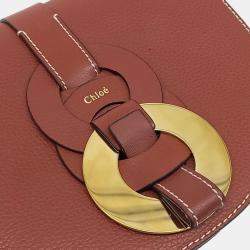 Chloe Brown Leather Dali Saddle Crossbody Bag