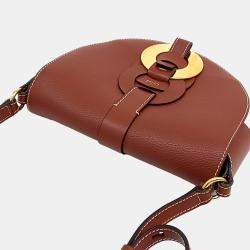 Chloe Brown Leather Dali Saddle Crossbody Bag