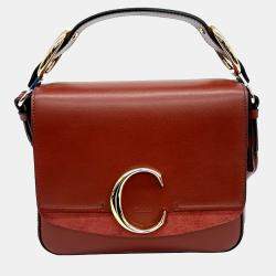 Chloe Red Leather C Crossbody Small Bag