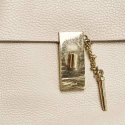 Chloe Light Beige Leather Medium Drew Shoulder Bag