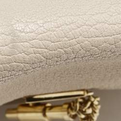 Chloe Light Beige Leather Medium Drew Shoulder Bag