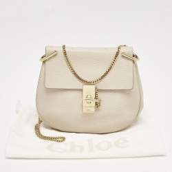 Chloe Light Beige Leather Medium Drew Shoulder Bag