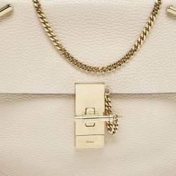 Chloe Light Beige Leather Medium Drew Shoulder Bag