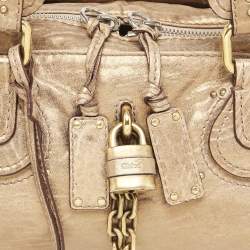 Pre Owned Chloe Gold Leather Medium Paddington Satchel