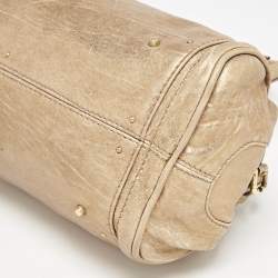 Pre Owned Chloe Gold Leather Medium Paddington Satchel