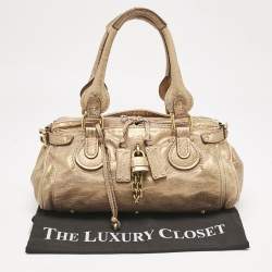 Pre Owned Chloe Gold Leather Medium Paddington Satchel