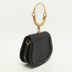 Chloé Black Leather and Suede Small Nile Bracelet Crossbody Bag