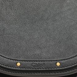 Chloé Black Leather and Suede Small Nile Bracelet Crossbody Bag