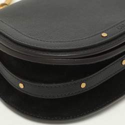 Chloé Black Leather and Suede Small Nile Bracelet Crossbody Bag