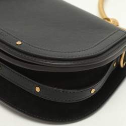 Chloé Black Leather and Suede Small Nile Bracelet Crossbody Bag