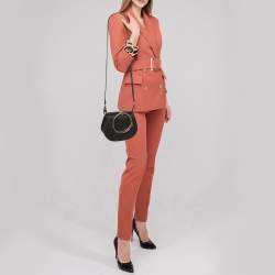 Chloé Black Leather and Suede Small Nile Bracelet Crossbody Bag