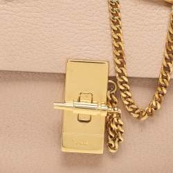 Chloe Peach Leather Nano Drew Shoulder Bag