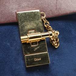 Pre Owned Chloe Dark Brown/Blue Leather and Suede Small Drew Shoulder Bag