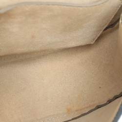 Pre Owned Chloe Dark Brown/Blue Leather and Suede Small Drew Shoulder Bag