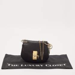 Chloé Black Leather Mini Drew Chian Shoulder Bag