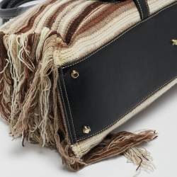 Chloe Black/Multicolor Cashmere and Leather Large Edith Satchel