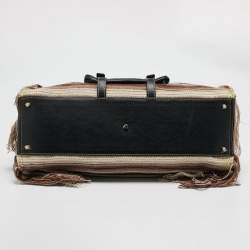 Chloe Black/Multicolor Cashmere and Leather Large Edith Satchel