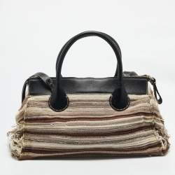 Chloe Black/Multicolor Cashmere and Leather Large Edith Satchel