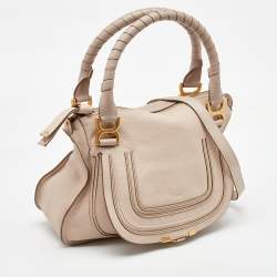 Chloe Off White Grained Leather Marcie Shoulder Bag