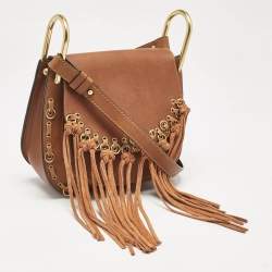 Chloe Brown Leather Small Hudson Fringe Shoulder Bag