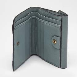 Chloe Light Blue Leather Elsie Compact Wallet