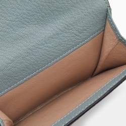 Chloe Light Blue Leather Elsie Compact Wallet